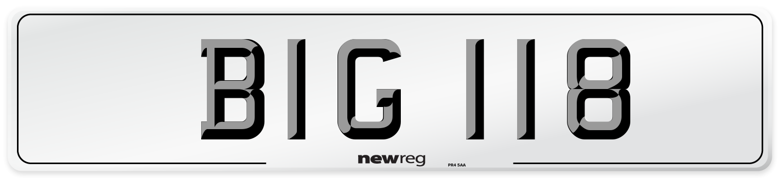 BIG 118 Number Plate from New Reg